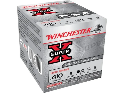 Winchester Super-X High Brass .410 Bore 3" 3/4 oz. #6 Shot 25 rds.