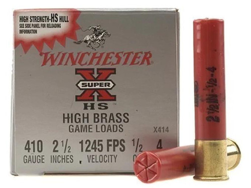 Winchester Super-X High Brass .410 Bore 2-1/2" 1/2 oz. #4 Shot 25 rds.