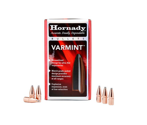 Hornady Bullets 22 Caliber .224 Diameter 55 Grain Spire Point Boat Tail with Cannelure Box of 100