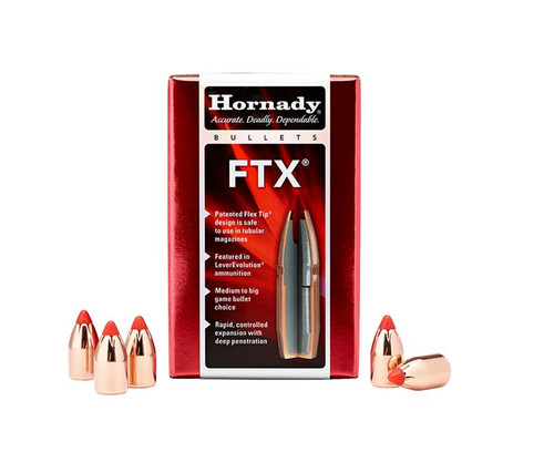 Hornady 44 Caliber .430 Diameter 225 Grain FTX Bullets Flex Tip Expanding Box of 100