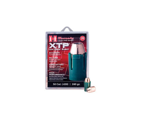 Hornady XTP Bullets 50 Caliber Sabot with 44 Caliber 240 Grain Jacketed Hollow Point Box of 20