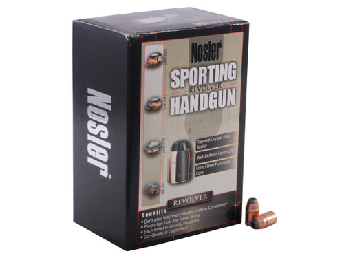 Nosler Sporting Handgun Bullets 38 Caliber .357 Diameter 158 Grain Jacketed Hollow Point Box of 250