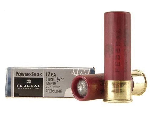 Federal Power-Shok Ammunition 12 Gauge 3" 1-1/4 oz Hollow Point Rifled Slug Box of 5