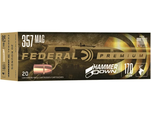 Federal Premium Hammer Down Ammunition 357 Magnum 170 Grain Bonded Soft Point Box of 20
