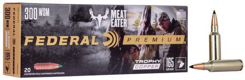 Federal Premium Ammunition 300 Winchester Short Magnum (WSM) 180 Grain Trophy Copper Tipped Boat Tail Lead-Free Box of 20