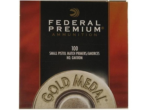 Federal Premium Gold Medal Small Pistol Match Primers #100M Box of 100 (1 Tray of 100)