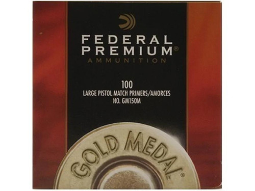 Federal Premium Gold Medal Large Pistol Match Primers #150M Box of 100 (1 Tray of 100)
