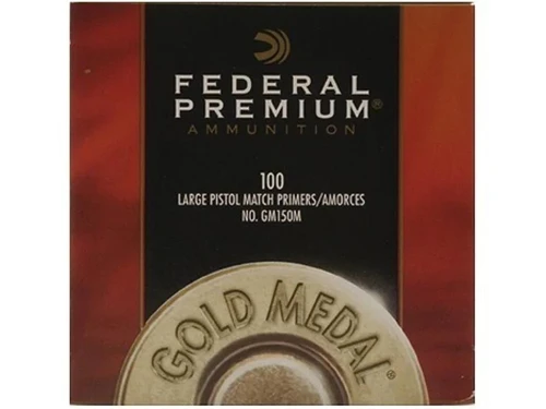 Federal Premium Gold Medal Large Pistol Match Primers #150M Box of 100 (1 Tray of 100)