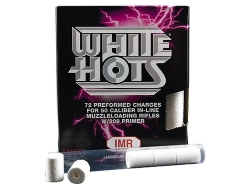 IMR White Hots Black Powder Substitute 50 Caliber Pre-Formed Charges Pack of 72