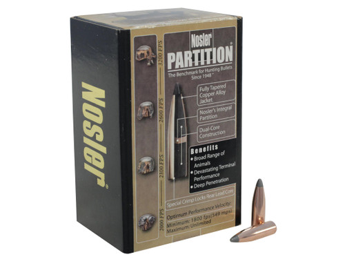 Nosler Partition Bullets 243 Caliber, 6mm .243 Diameter 85 Grain Spitzer Box of 50 - 16314