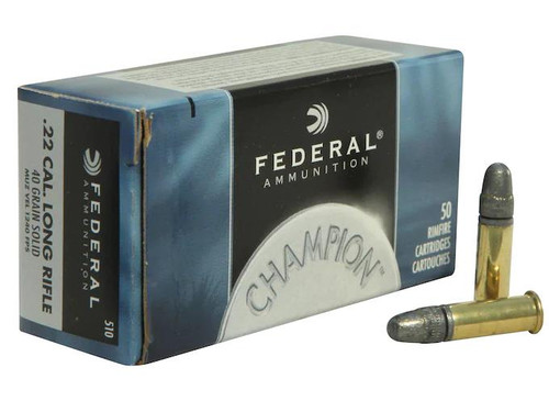 Federal Champion .22 Long Rifle High Velocity 40 gr Lead Round Nose 500 rds.