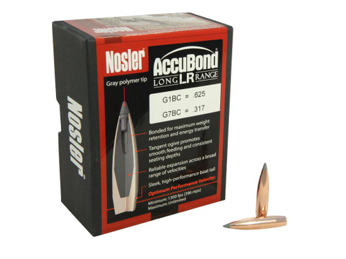 Nosler AccuBond Long Range Bullets 270 Caliber (277 Diameter) 150 Grain Bonded Spitzer Boat Tail Box of 100 - 58836