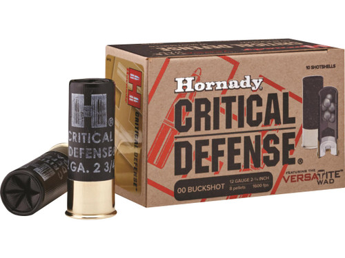 Hornady Critical Defense Ammunition 12 Gauge 2-3/4" 00 Buckshot Box of 10 – 86240