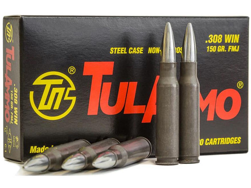 TulAmmo Ammunition 308 Winchester 150 Grain Full Metal Jacket Steel Case #TA308150