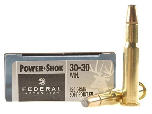 Federal Power-Shok Ammunition 30-30 Winchester 150 Grain Soft Point Flat Nose Box of 20 #3030A
