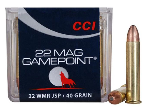 CCI GamePoint Ammunition 22 Winchester Magnum Rimfire (WMR) 40 Grain Jacketed Spire Point  #0022