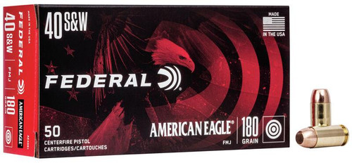 Federal American Eagle Ammunition 40 S&W 180 Grain Full Metal Jacket #AE40R1