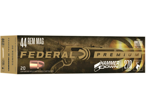 Federal Premium Hammer Down Ammunition 44 Remington Magnum 270 Grain Bonded Soft Point Box of 20