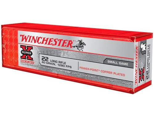 Winchester Super-X High Velocity .22 Long Rifle 40 gr Power-Point Plated Lead Hollow Point 100 rds. #X22LRPP1
