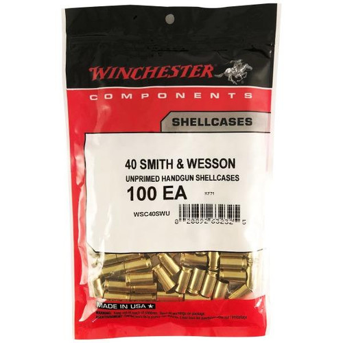 Winchester Unprimed Brass 40 S&W Bag of 100
