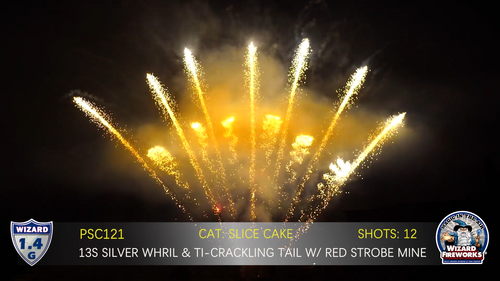 13S Silver Whirl and ti-Crackling Tail w/ Red Strobe Mine