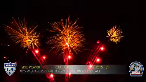 81S W Shape Red Tail to Gold Willow to Red Lace