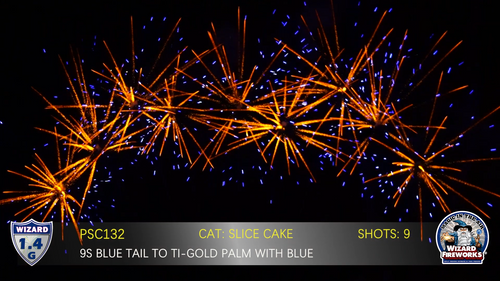 9s Blue Tail to Ti-Gold Palm w/Blue