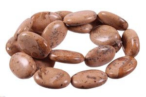 15x20mm Sand Jasper Puff Oval Beads 15.5" natural [s7b19-15]