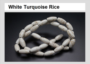 8x12mm White Magnesite Rice Beads 15.5" [t523w]