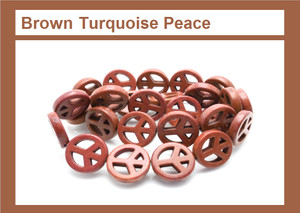 10mm coffee Magnesite Peace Beads 15.5" [t463c]