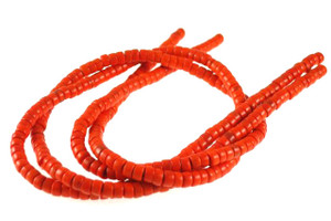 4mm Orange Magnesite Heishi Beads 15.5" [t545h]