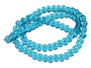 6mm Aquamarine Abacus Beads 15.5" synthetic [u75a34]