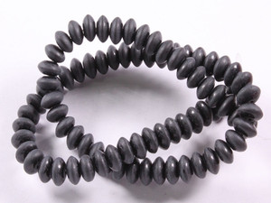 6mm Matte Black Onyx Rondelle Beads 15.5" [u93m]