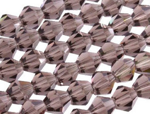8mm Smoky Glass Faceted Bicone About 40 Bead 12" [uc23a24]
