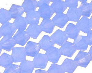 8mm Blue Opal Glass Faceted Bicone About 40 Bead 12" [uc23b4]