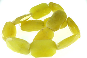 20x32x9mm Golden Jade Faceted Pillow Beads 15.5" [w528]