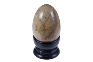 3" Petrified Wood Egg With Stand (Measure 75x40x40mm) [yc7]