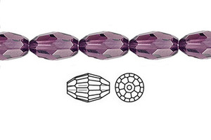 4x6mm Amethyst Glass Ab Faceted Rice About 72 Beads 17" [uc11a20z]