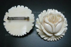 50mm Buffalo Bone Rose Flower Brooch [z1153]
