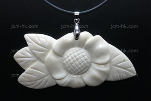 80X35mm Buffalo Bone Rose Flower Designer Bead Pendant [z1248]