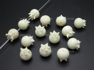 8mm Buffalo Bone Flower Beads 48pcs.