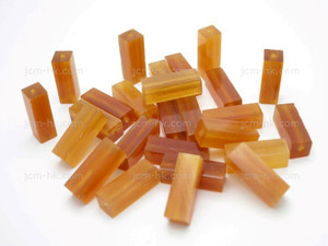 6x18mm Amber Horn Cube Beads 39pcs. [z2058]