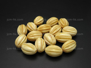 10x15mm Buffalo Bone Carved Oval Beads Antique Color 10pcs. [z2163]