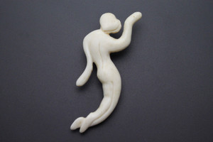 25x60mm Buffalo Bone Carved Brooch [z5331]