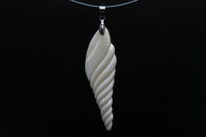 25x90mm Buffalo Bone Carved Designer Bead Pendant [z5483]