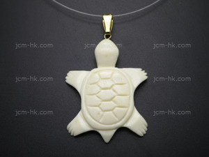 30x38mm Buffalo Bone Turtle Designer Bead Pendant [z5599]