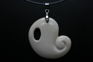 42x40mm Buffalo Bone Designer Bead Pendant [z5627]