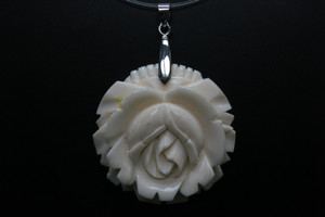 45mm Buffalo Bone Rose flower Designer Bead Pendant [z5660]