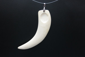 26x100mm Buffalo Bone Tusk Designer Bead Pendant [z5732]