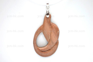 30x52mm Wood Carved Designer Bead Pendant [z7048]